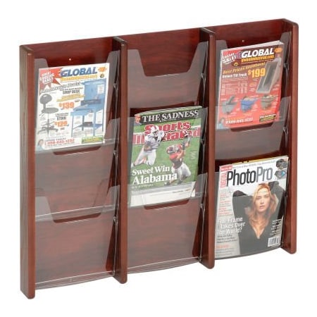 Wooden Mallet 9 Pocket (3Wx3H) Acrylic & Oak Wall Display - Mahogany AC26-9MH